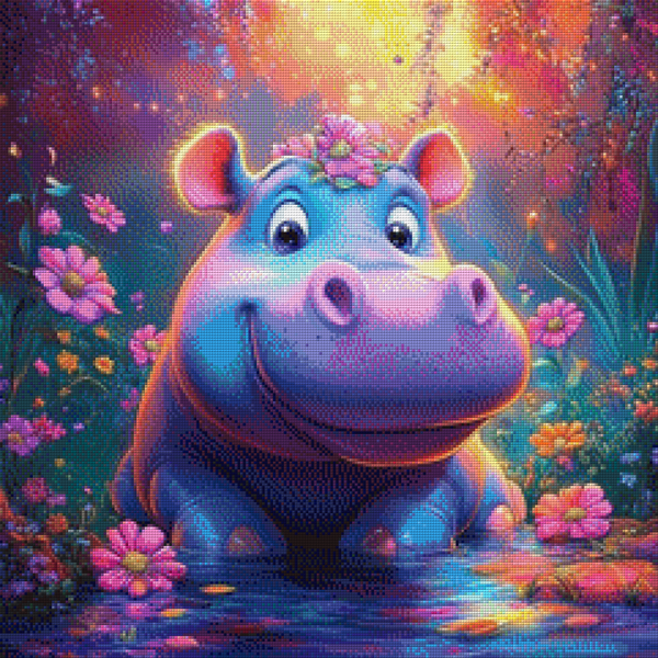 Sweet Flower Hippo by DPK - 60 x 60 - 188 Farben