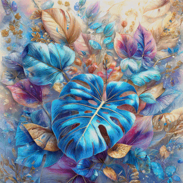 Azure Leaves by Lisa Morgan Ai - 80 x 80 - 148 Farben