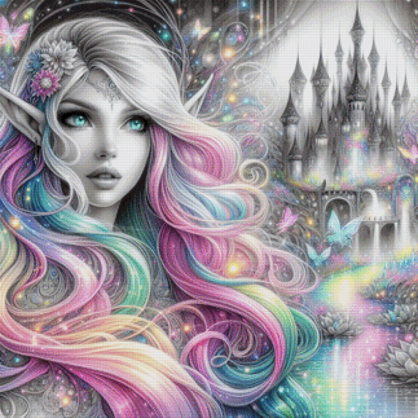 Rainbow Elven Queen by DPK - 80 x 80 - 205 Farben