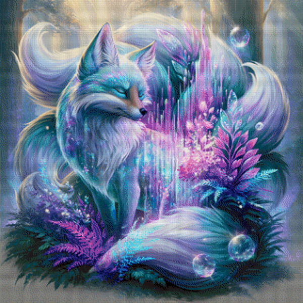 Mystic Fox Dreams by Lisa Morgan AI - 80 x 80 - 183 Farben