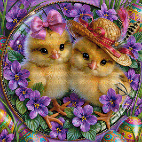 Spring Chicks by Lisa Morgan AI - 75 x 75 - 244 Farben