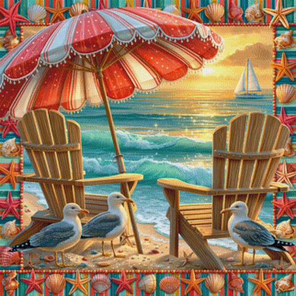 Seaside Escape by Lisa Morgan AI - 80 x 80 - 229 Farben