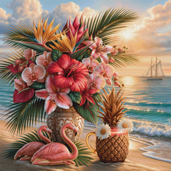 Tropical Escape by Lisa Morgan AI - 80 x 80 -216 Farben