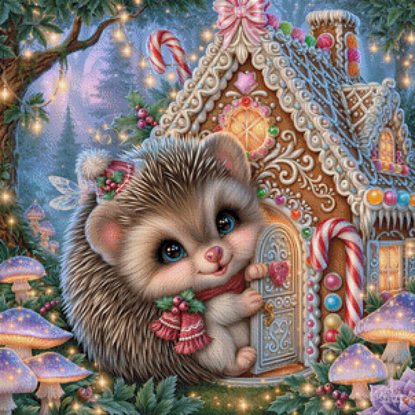 Gingerbread Hedgehog by Lisa Morgan AI - 75 x 75 - 202 Farben