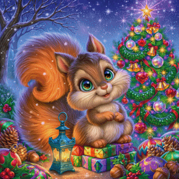 Christmas Squirrel by Lisa Morgan AI - 80 x 80 - 237 Farben