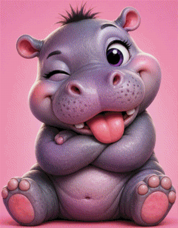 Cheeky Hippo by DPK - 60 x 77 - 112 Farben