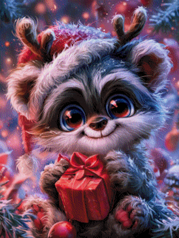 Christmas Gift Raccoon by Ari_ai - 60 x 80 - 225 Farben
