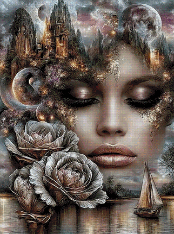 Moonlit Reverie by Ari_ai - 75 x 100 - 137 Farben