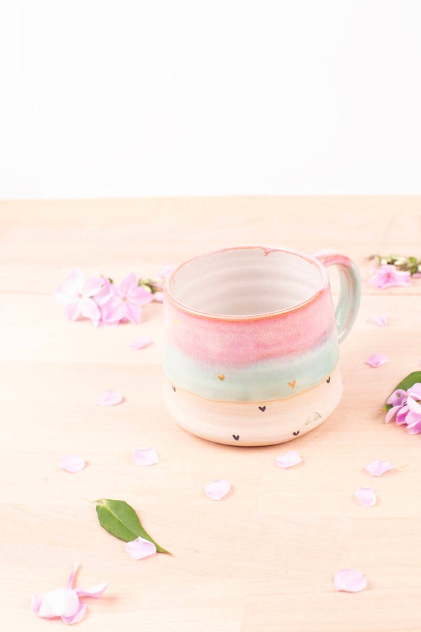 Small Mug with 24k golden hearts! (0108)