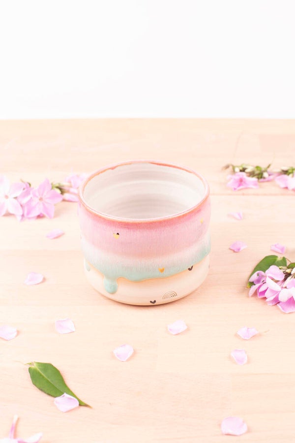 Cup with 24k golden hearts! (0120)