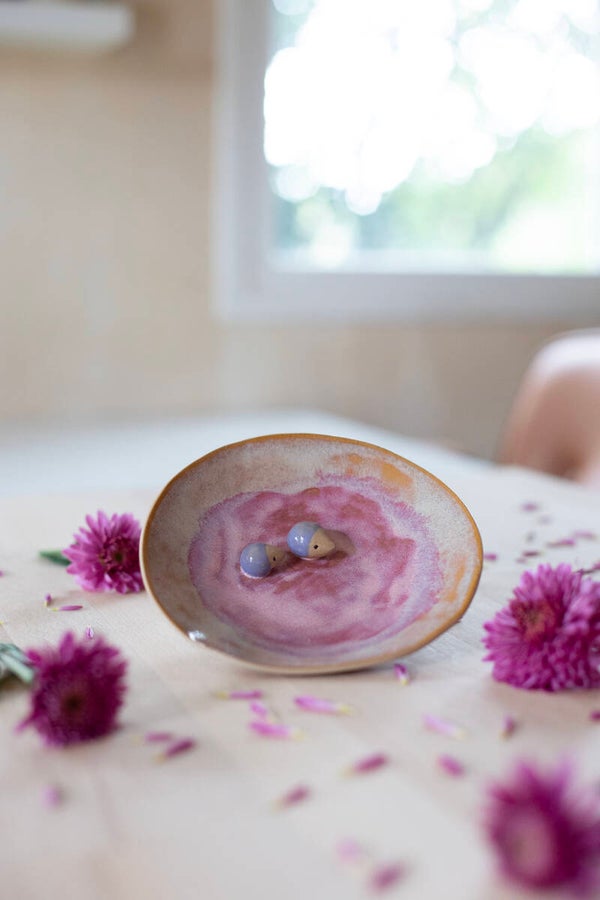 Large Trinket dish with 2 little hedgehogs (7791)