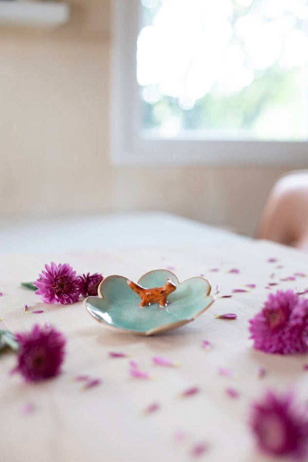 Trinket dish with a little fox (7793)