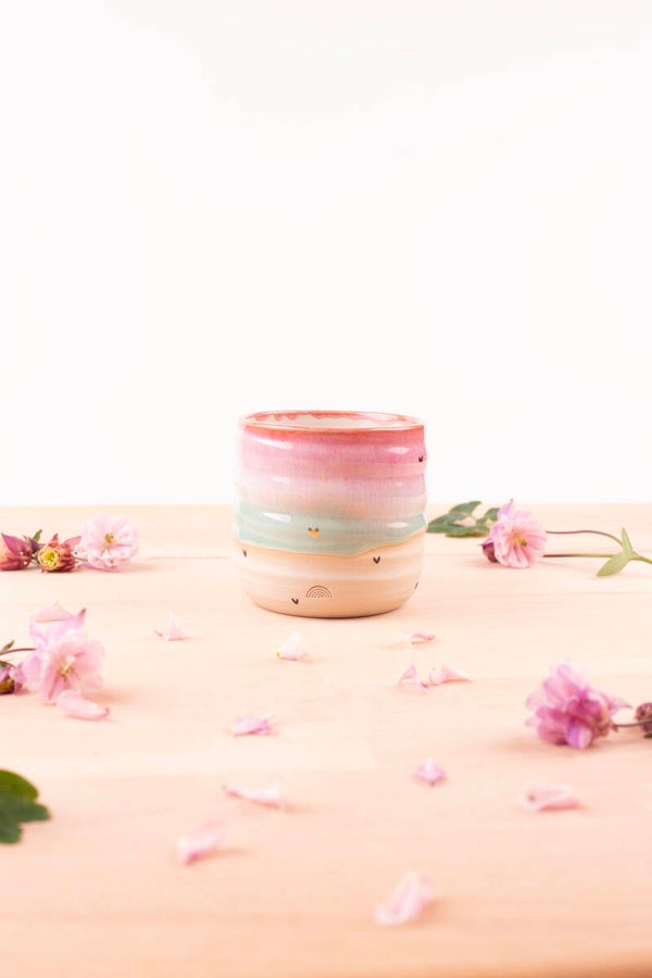 Cup with 24k golden hearts! (9589)