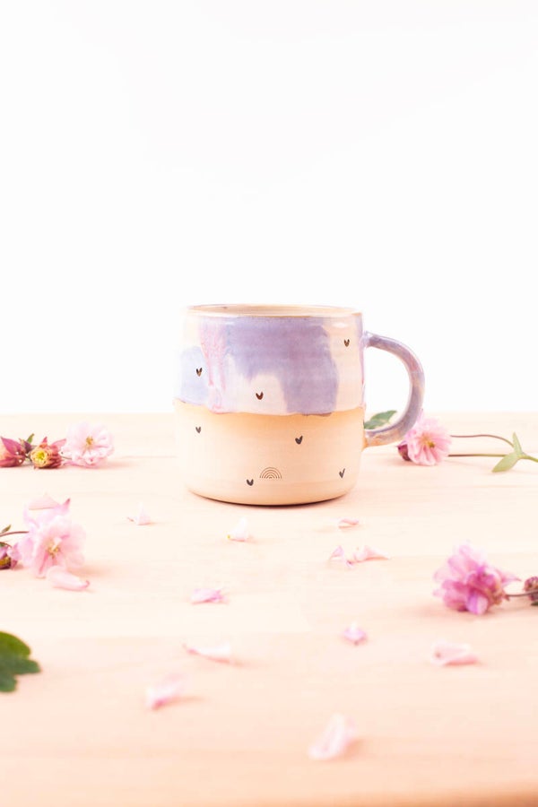 Medium Mug with 24k golden hearts! (9601)