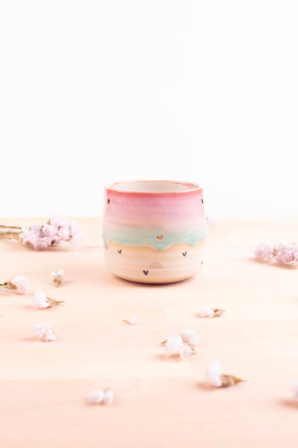 Cup with 24k golden hearts! (9833)
