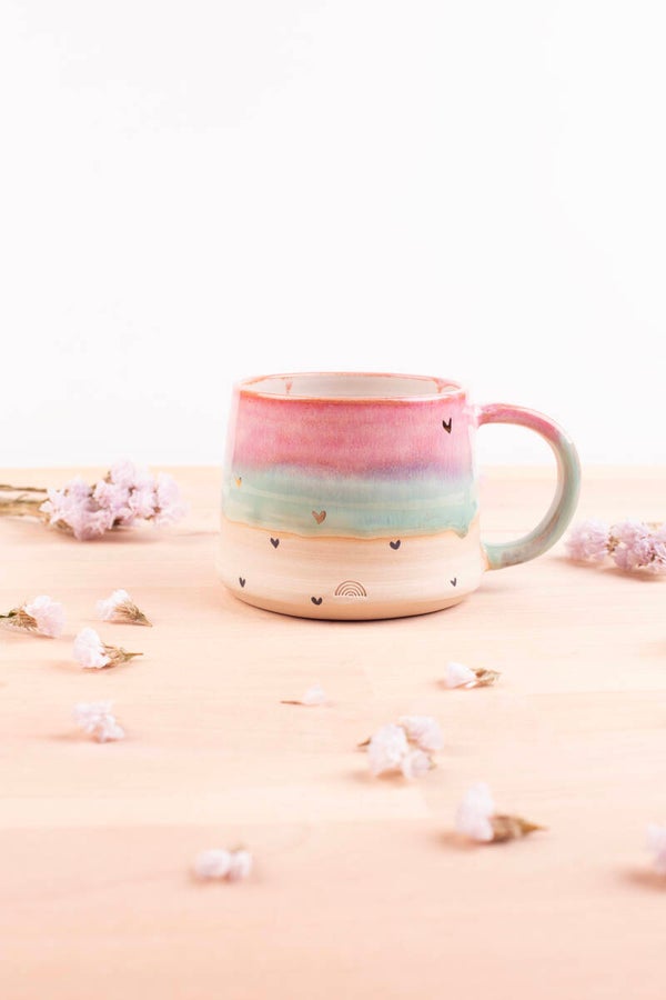 Small Mug with 24k golden hearts! (9859)