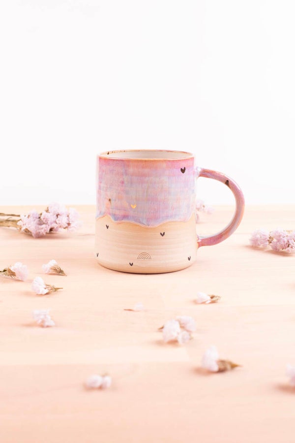 Small Mug with 24k golden hearts! (9865)