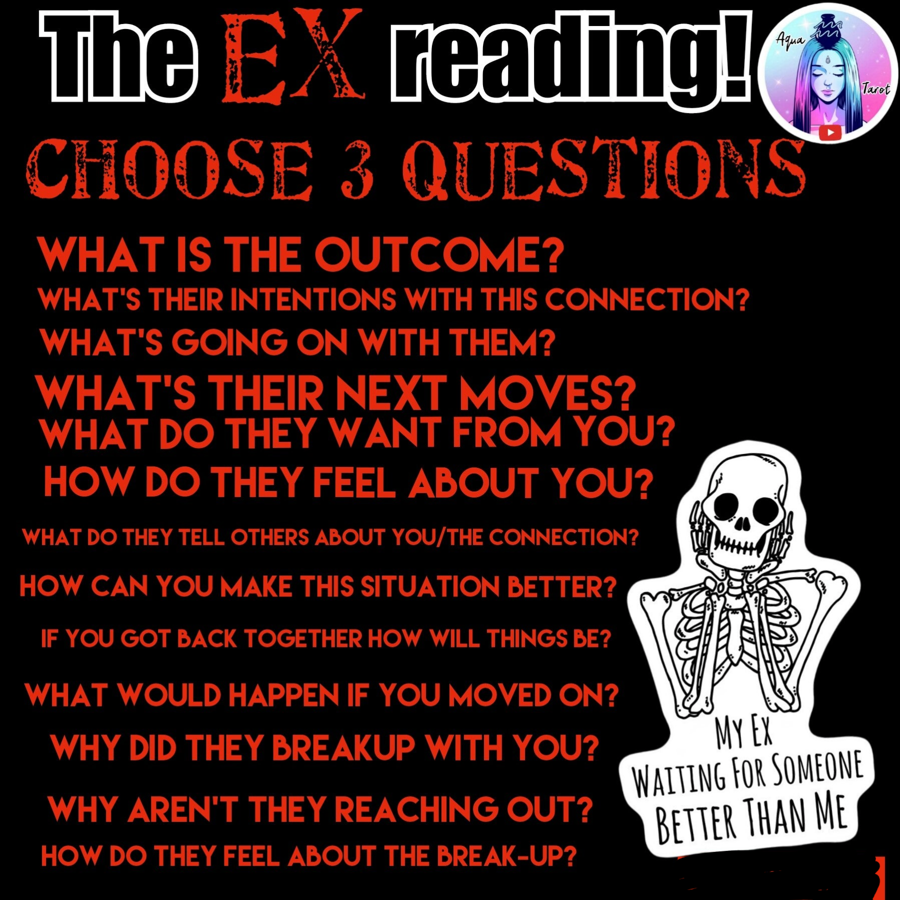 The EX reading! 🤡 pick 3 questions