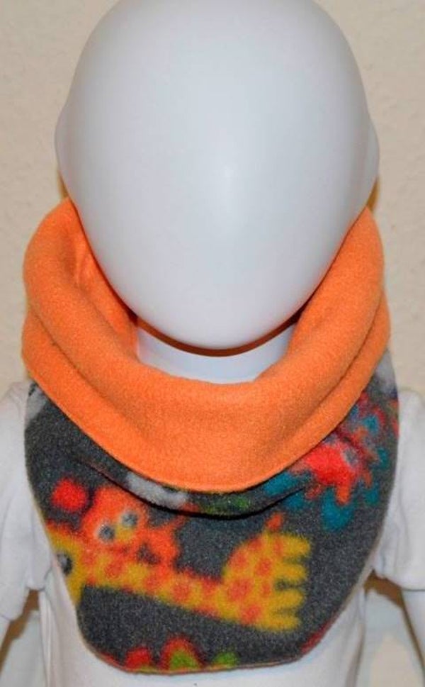 Schlupfschal Halssocke warm Winter *bunt grau / orange*