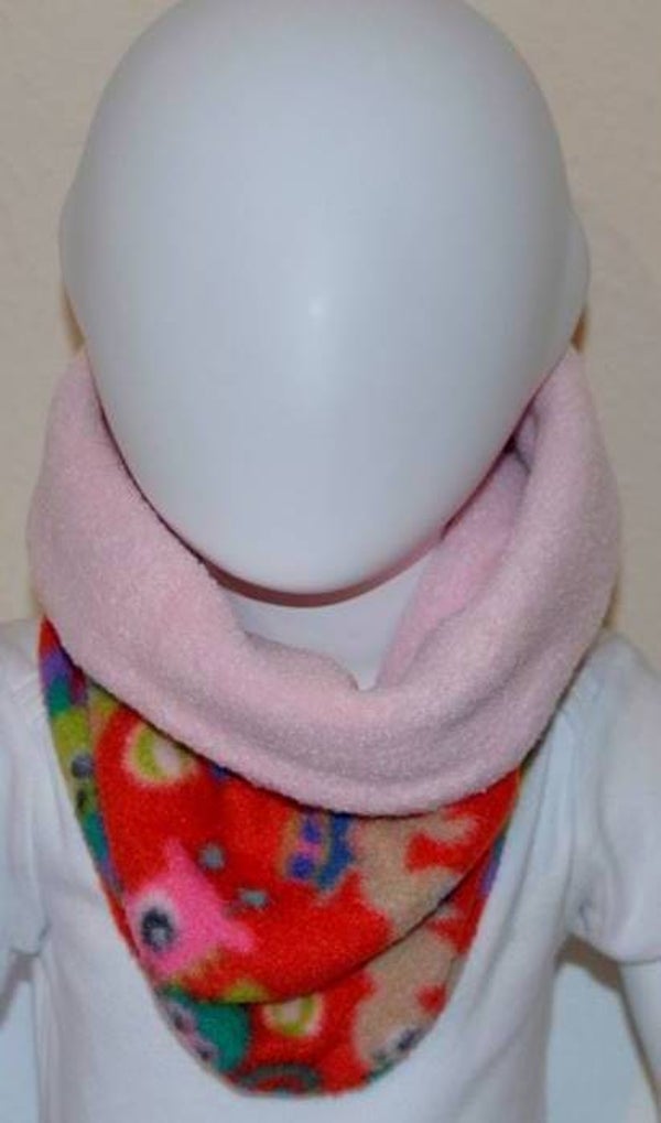 Schlupfschal Halssocke warm Winter *rot bunt / rosa*