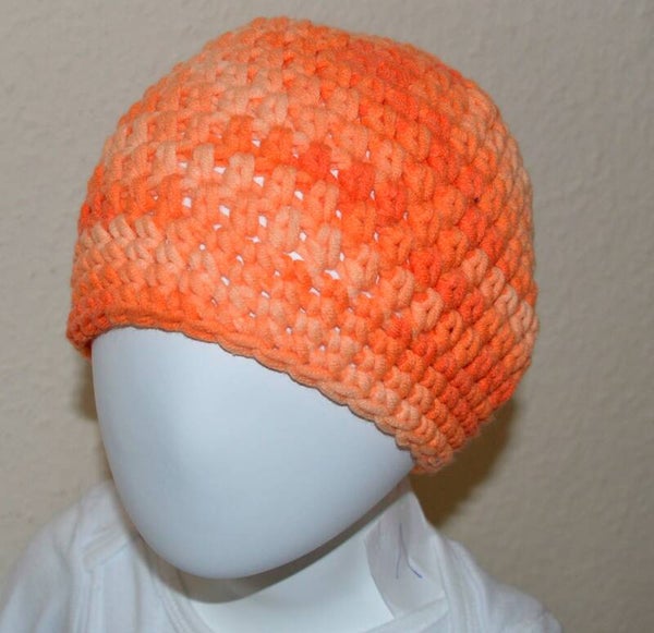 Mütze Häkelmütze normal  KU 40-44 *orange*