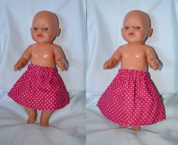 Puppenkleidung  Puppen Rock genäht *pink*