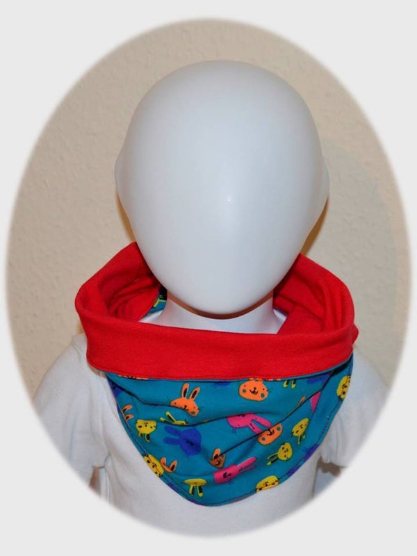 Kinder Schlupfschal ganzjährig *Hasen rot*