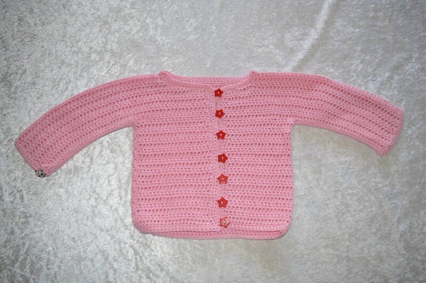 Baby Häkeljacke Jacke gehäkelt *rosa* Gr. 62/68