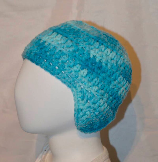 Mütze Ohrenmütze Häkelmütze Ohren  KU 40-44 *blau*