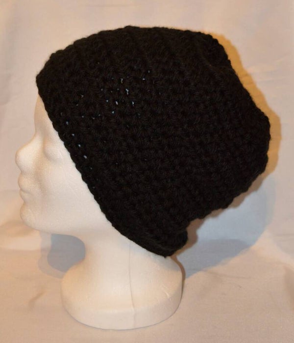 Mütze Häkelmütze normal  KU 55-59 *schwarz*