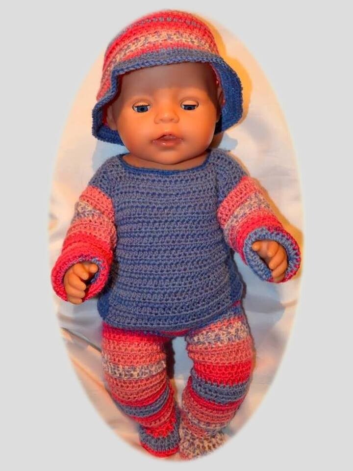 Puppenkleidung Set 5 teilig!! *pink blau*