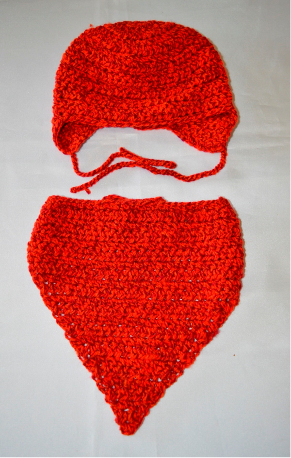 Baby Geschenkset gehäkelt 2-teilig *rot Töne*