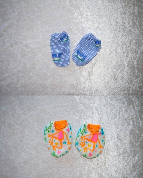 Kratzfäustlinge / Fäustlinge / Kratzschutz *Kühe bunt*