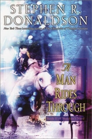 A man rides through