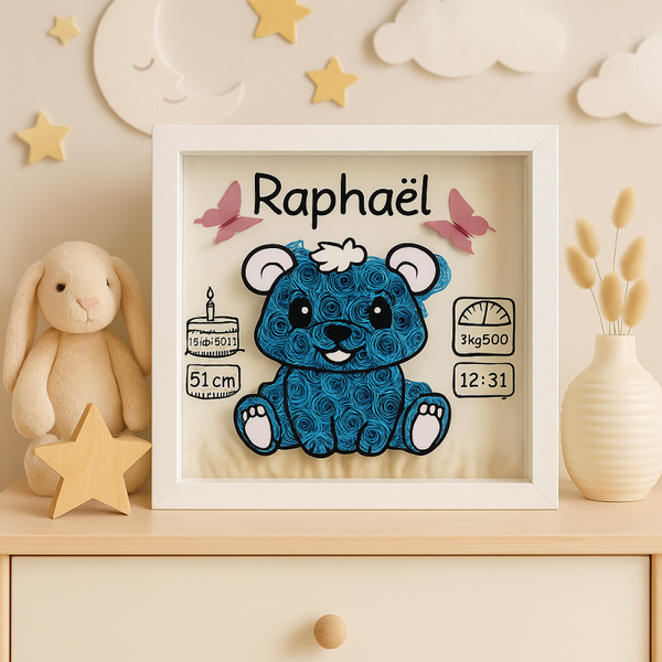 🌸💫 Cadre 3D Baby avec LED 👶 — Un Souvenir Plein d’Amour
