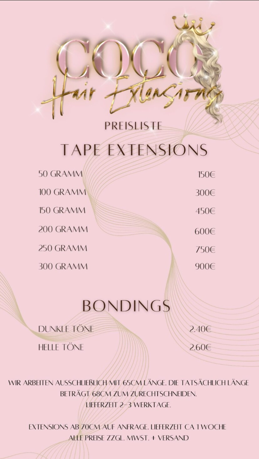 Preisliste Coco Hair Extensions