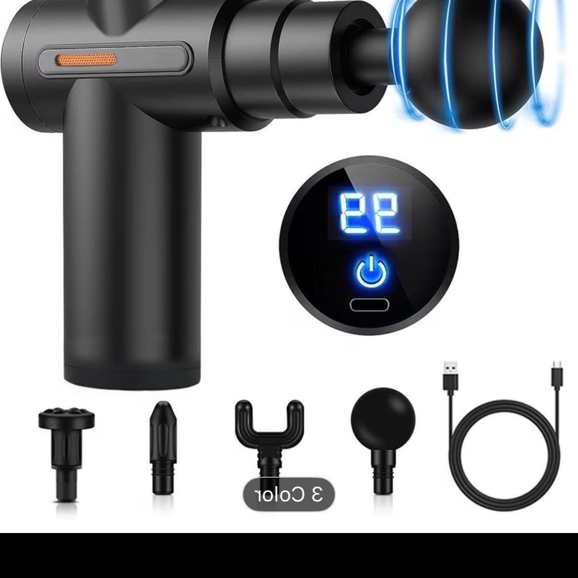 Professional Grade Massage Gun with 8 Attachments and 99 Speeds, LCD Touch Screen, Deep Tissue Percussion Massager,, Portable Body Massager for, Muscle Relaxation