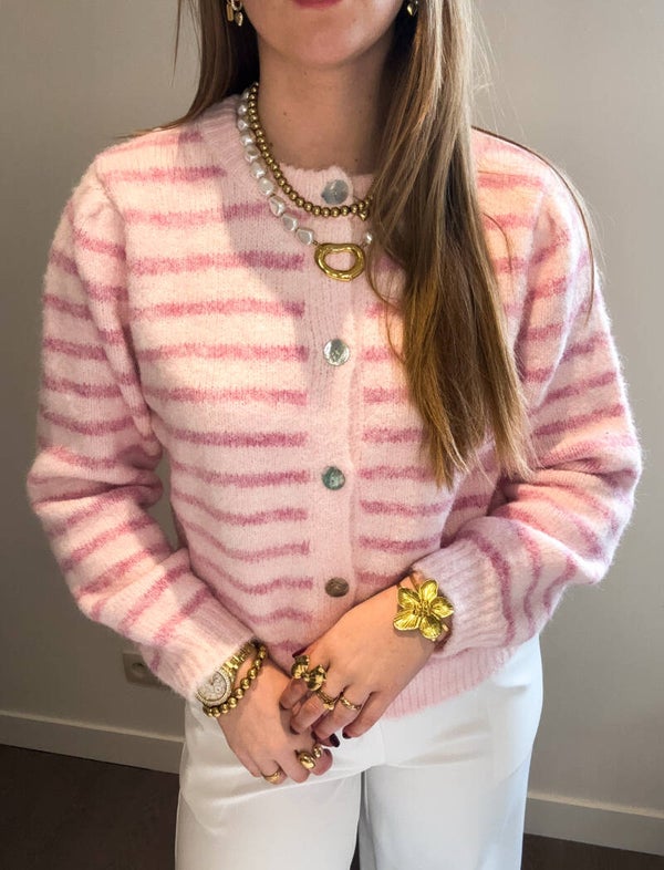 Striped Sweater Pink