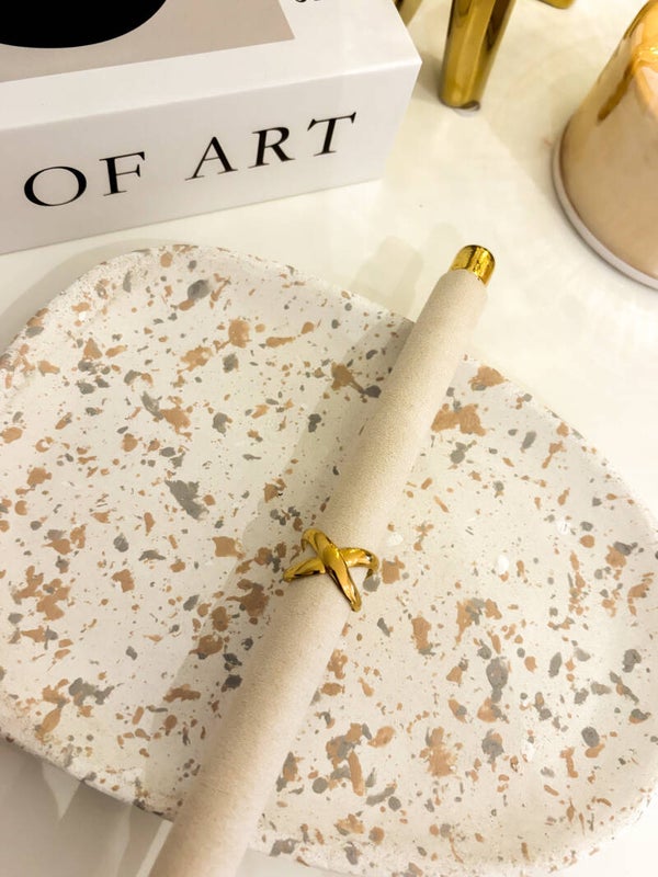 Twisted ring gold/silver