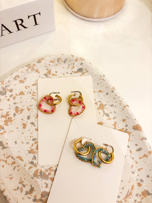 Color pearl oorbellen