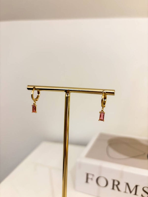 Pink diamond oorbellen