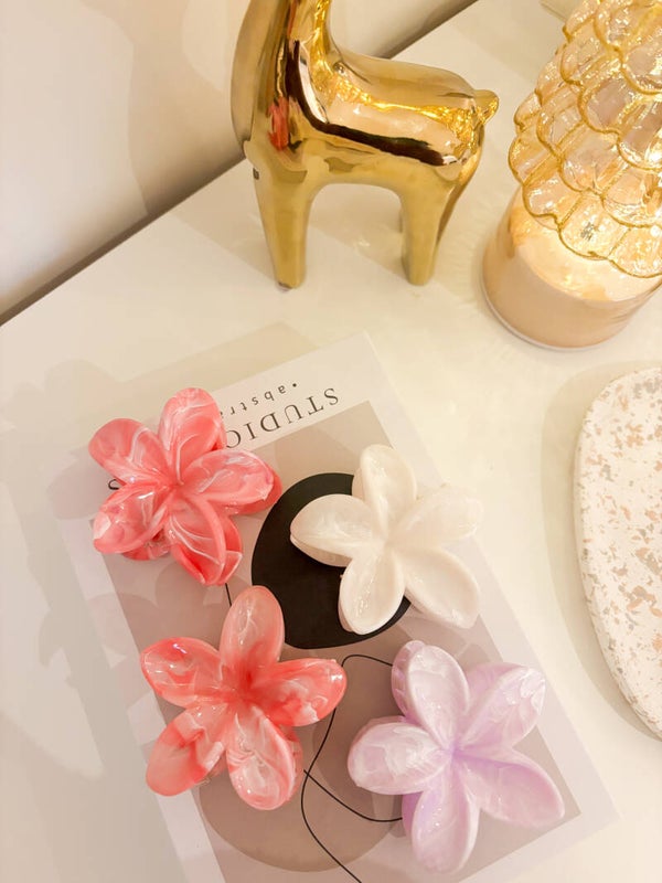 Marmer bloem haarklem