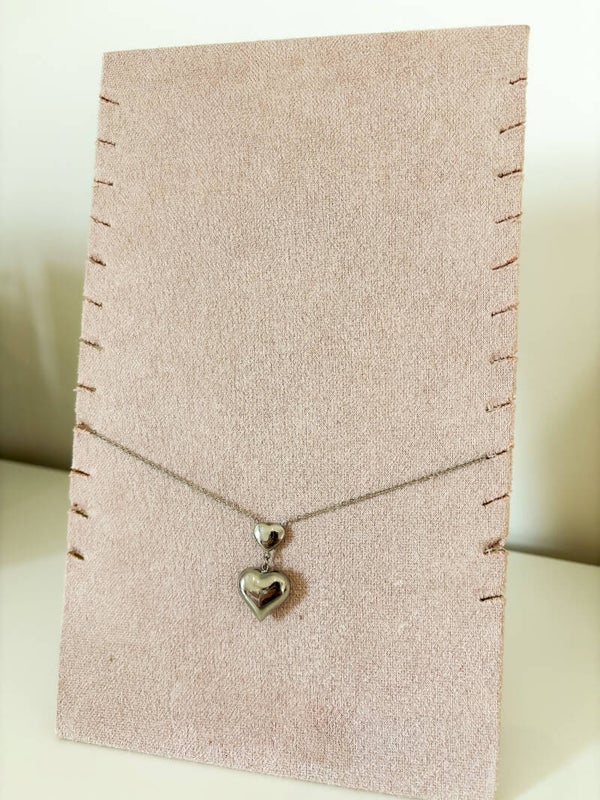 Silver heart ketting