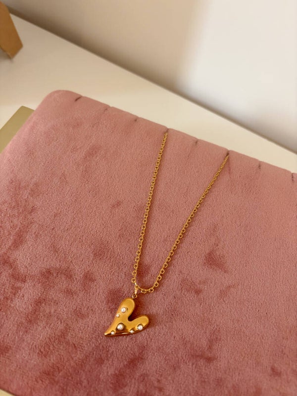 Pearl heart ketting