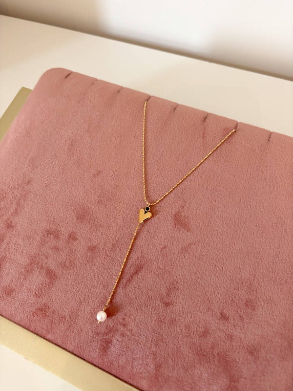 Heart pearl ketting