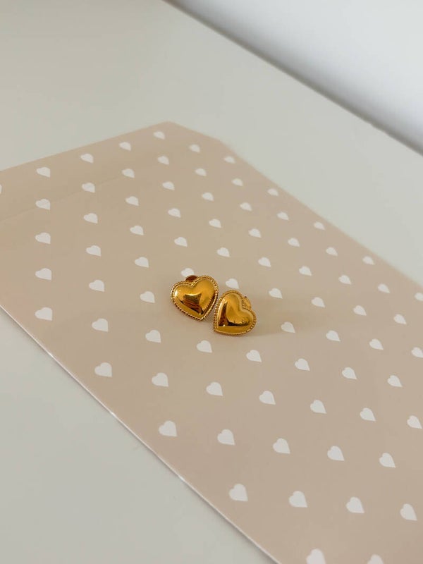 Golden heartie oorbellen