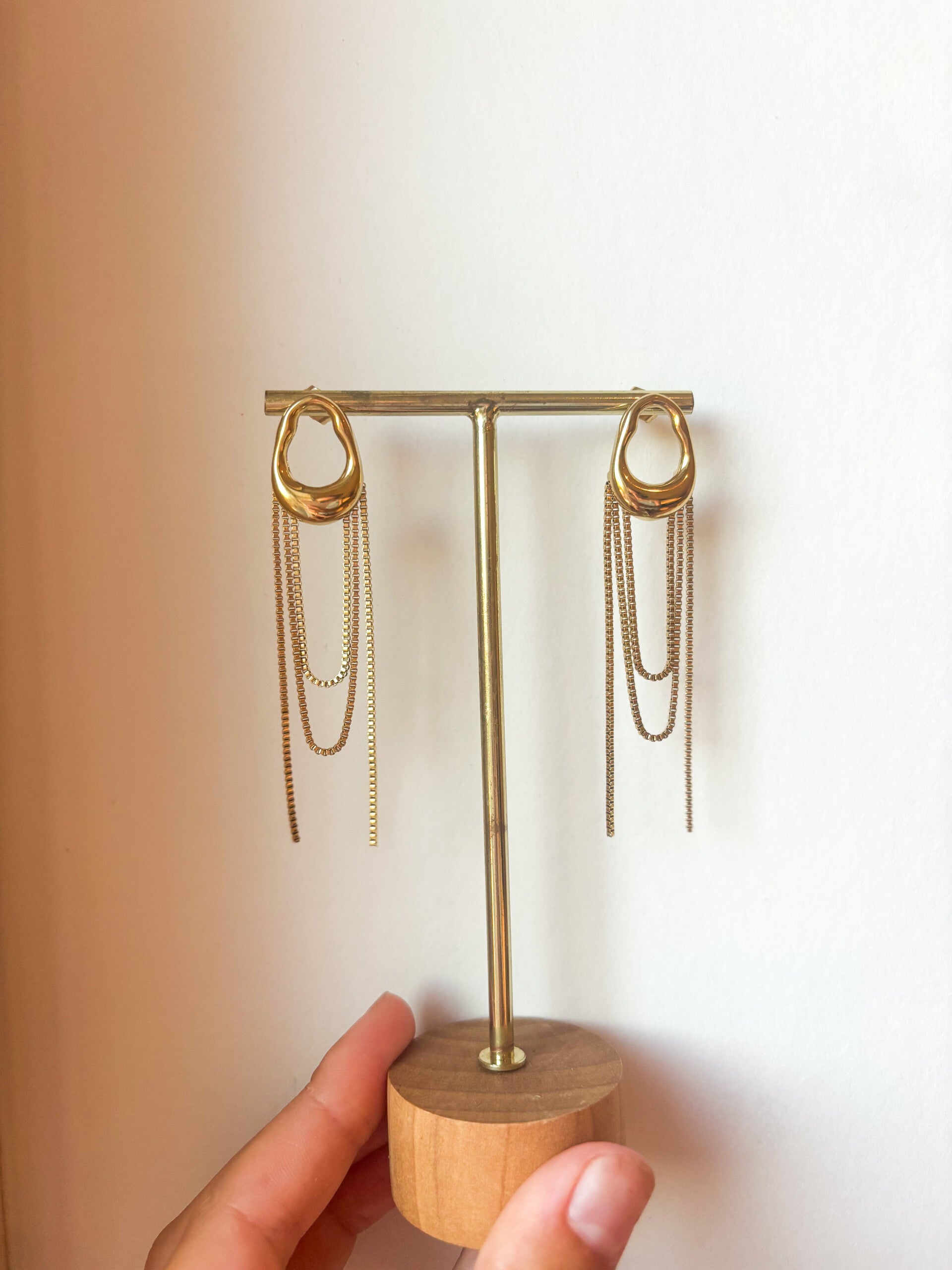 Golden loop earrings