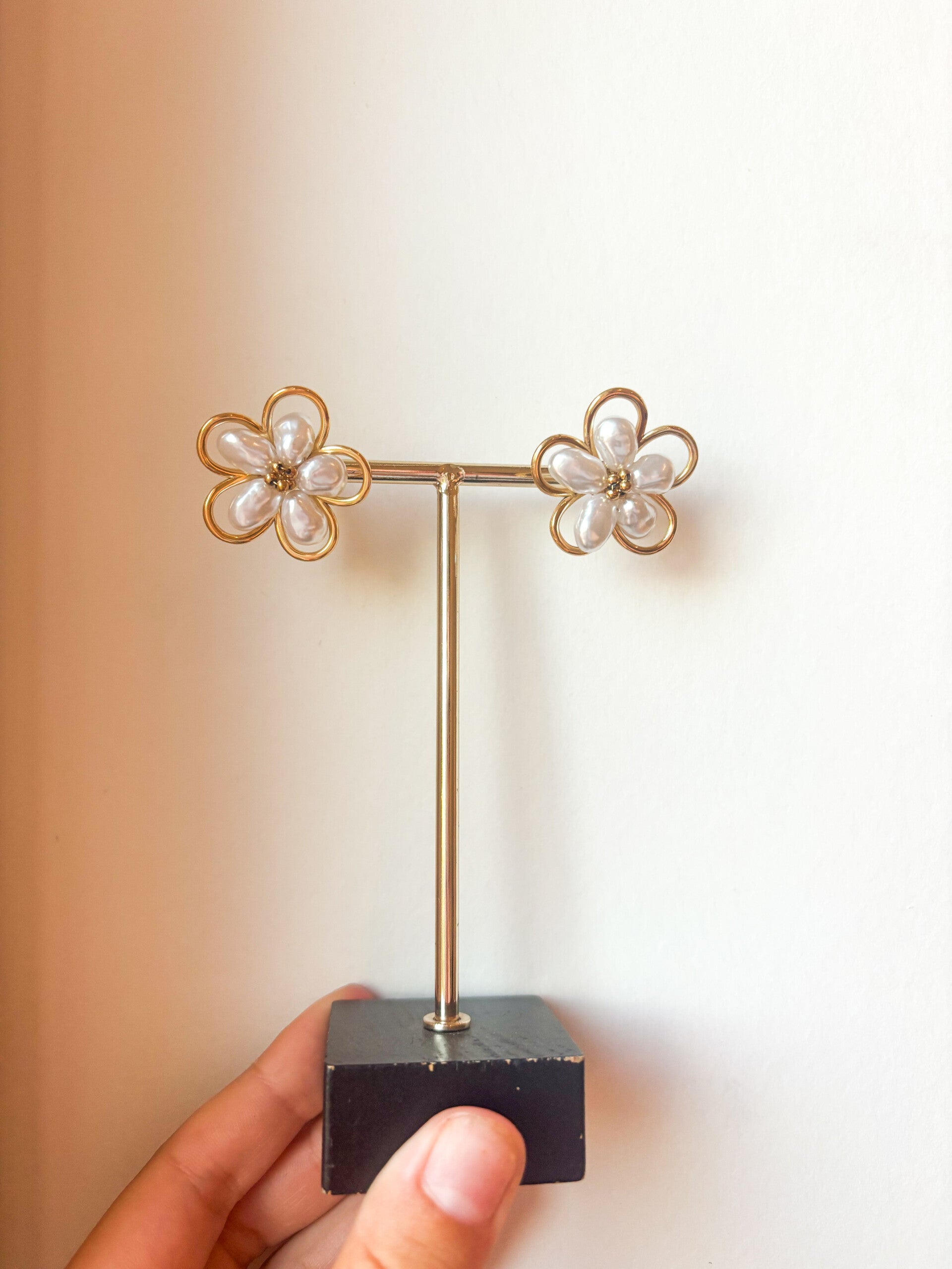 Double flower earrings