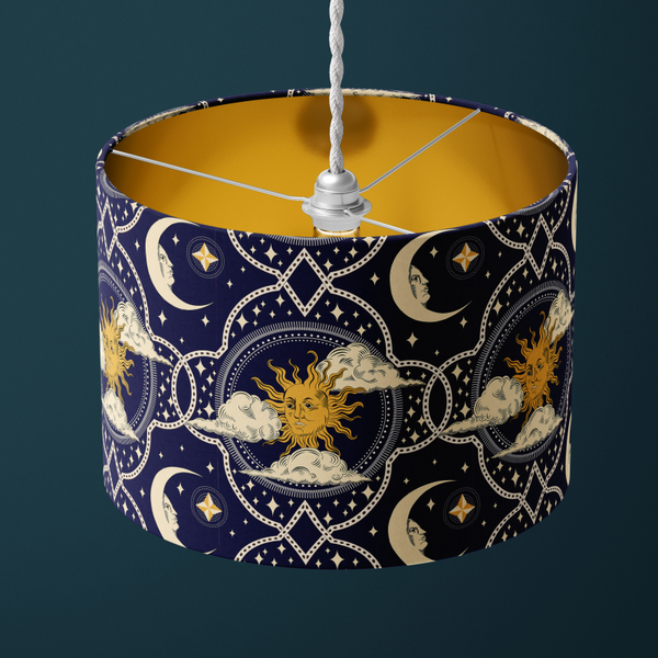 WHIMSIGOTH CELESTIAL VELVET CEILING PENDANT WITH A CHOICE OF GOLD OR WHITE LINING