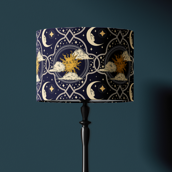 WHIMSIGOTH CELESTIAL VELVET LAMP SHADE WITH A CHOICE OF GOLD OR WHITE LINING